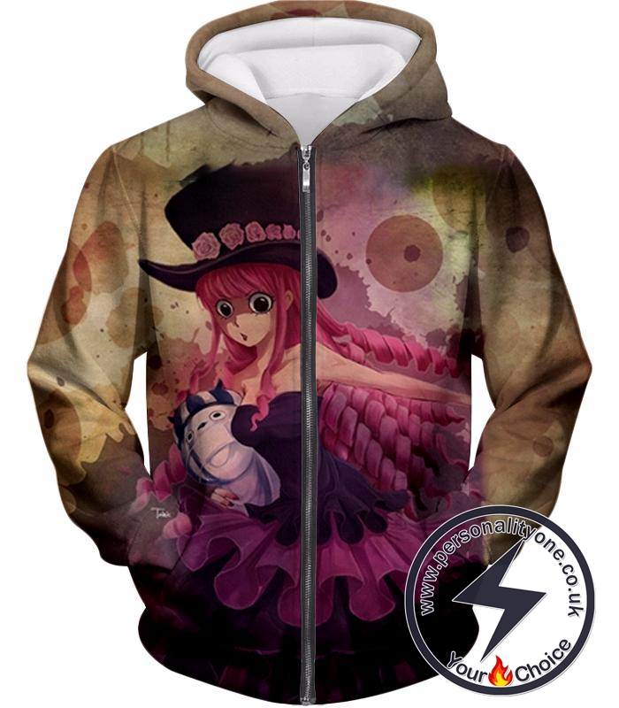 One Piece Cute One Piece Ghost Princess Perona Cool Action Zip Up Hoodie